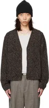 Our Legacy Brown Textured Wool Cardigan In Brown