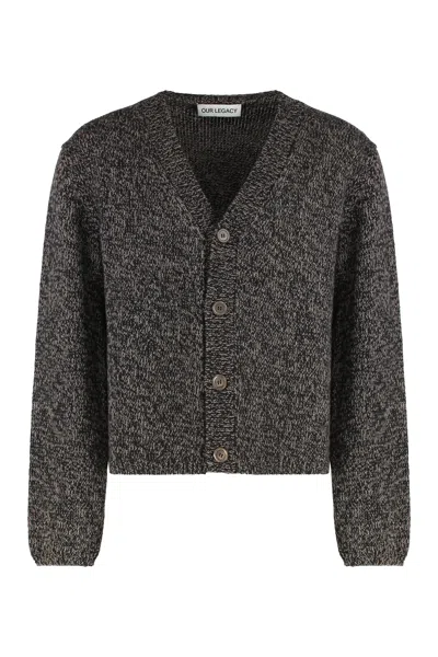Our Legacy Academy Cardigan In Bear Twist Mouline Wool In Multi