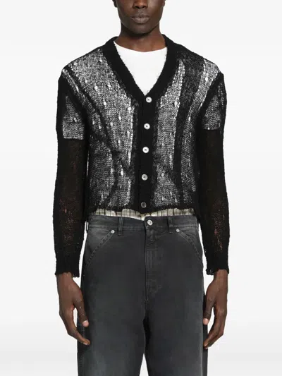 Our Legacy Academy Laddered-knit Cardigan In Black