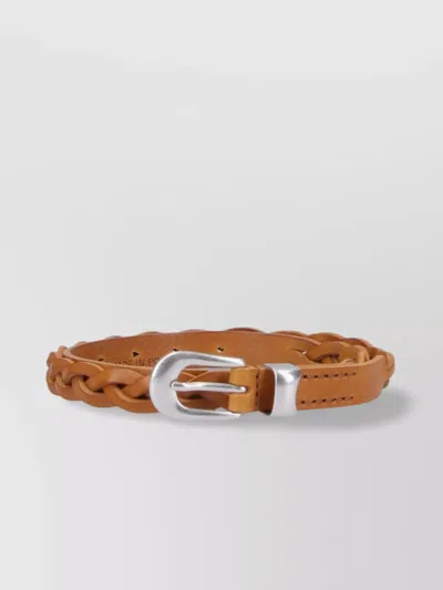 Our Legacy Adjustable Braided Belts With Length Control In Brown