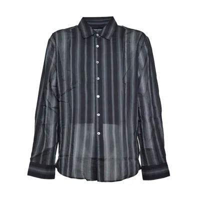 Our Legacy Adorn Striped Cotton Silk Shirt In Black