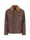 Our Legacy Shearling Collar Front Pockets Jacket In Brown