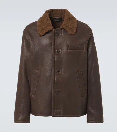 Our Legacy Brown Alaska Shearling Jacket In Rustic Grain Brown Shearling