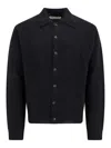 Our Legacy Black Evening Polo Cardigan In Black