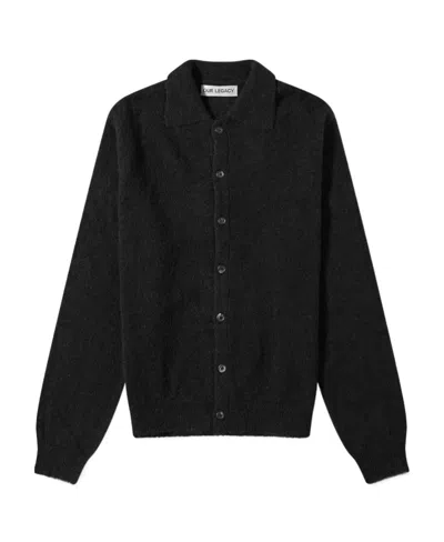 Our Legacy Alpaca-blend Knitted Cardigan In Black