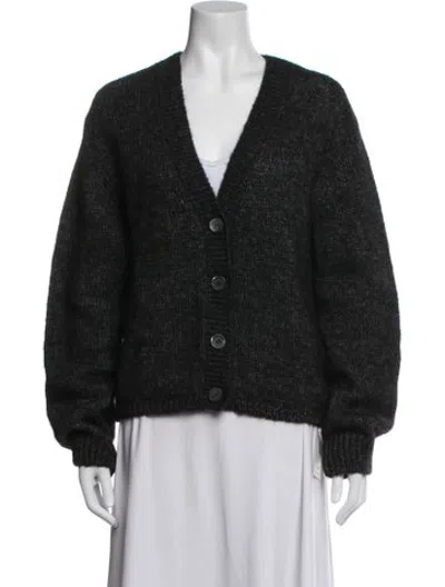 Pre-owned Our Legacy Alpaca V-neck Sweater In Black