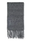 Our Legacy Rectangular Scarf Fringed Edges In Gray