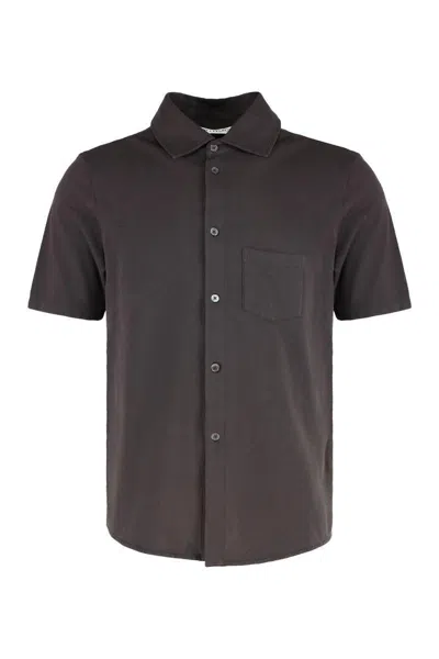 Our Legacy Analog Short Sleeve Cotton Shirt In Black