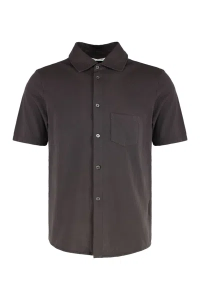 Our Legacy Analog Short Sleeve Cotton Shirt In Black