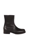 Our Legacy Ankle Boots With Smooth Leather Finish And Side Zipper In Black