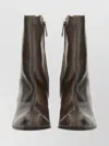 Our Legacy Ankle Boots With Square Toe And Block Heel In Brown