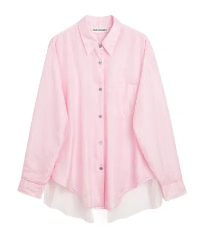 Our Legacy Apron Cotton-silk Shirt In Pink