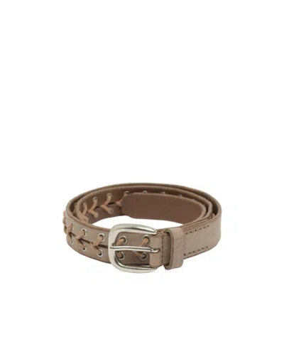 Our Legacy Arena Corset Faux Lace-up Leather Belt In Brown