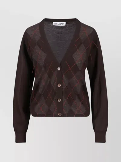OUR LEGACY ARGYLE PATTERN LONG SLEEVE KNITWEAR TOP