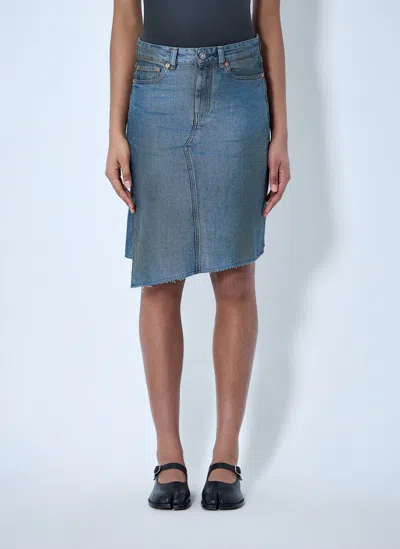 Our Legacy Asymmetric Denim Skirt In Blue