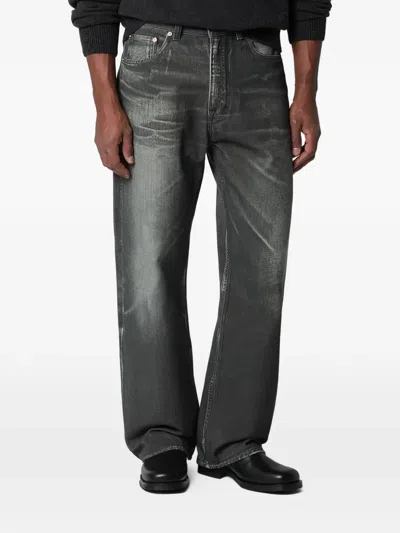 Our Legacy Straight Leg Five Pocket Belt Loop Trousers In Gray