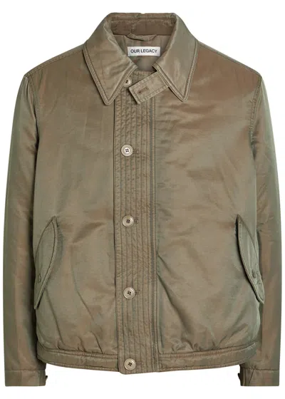 Our Legacy Auto Quilted Twill Jacket In Green