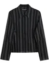Our Legacy Shirt With Striped Pattern And Chest Pocket In Black