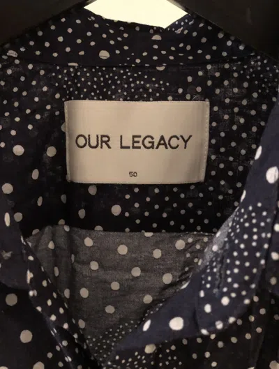 Pre-owned Our Legacy Aw/2014 Japanese Polka Dot Shirt In Blue