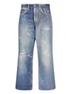 Our Legacy High Waist Wide Leg Distressed Jeans In Blue