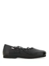 Our Legacy Minimalist Black Ballerina Slip-ons With Lace-up Detailing In Black