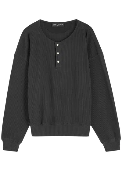 Our Legacy Balloon Ribbed Cotton Top In Black