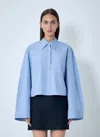 Our Legacy Aline Long-sleeved Shirt In Blue