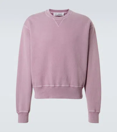 Our Legacy Cotton Crew Neck Sweatshirt Long Sleeves In Pink