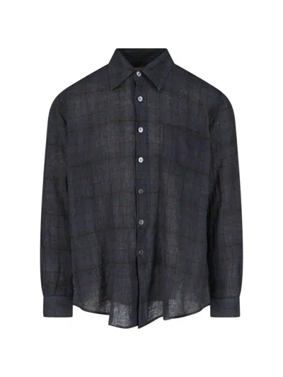 OUR LEGACY BAZAAR" CHECK SHIRT - BLACK