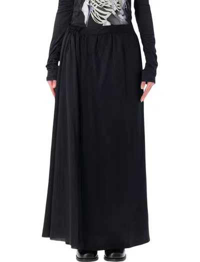 Our Legacy Long Skirt Draped Detail Side Pocket Maxi In Black