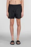 Our Legacy Elastic Waistband Swim Shorts With Side Pockets In Black