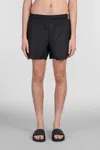 Our Legacy Elastic Waistband Swim Shorts With Side Pockets In Black