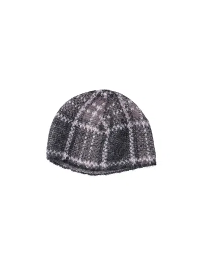 Our Legacy Beanie "fuzzy Check" In Multi