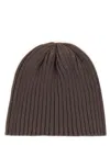 Our Legacy Ribbed Stretch Beanie Hat Boston In Brown