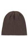 Our Legacy Ribbed Stretch Beanie Hat Boston In Brown