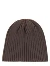 Our Legacy Ribbed Stretch Beanie Hat Boston In Brown
