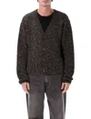 Our Legacy Brown Textured Wool Cardigan In Brown