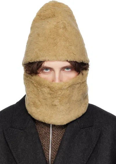 Our Legacy Beige Faux-shearling Snood In Neutral