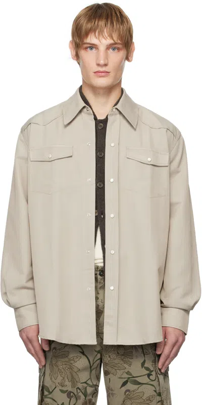 Our Legacy Beige Frontier Shirt In Lucid Pistachio Rura