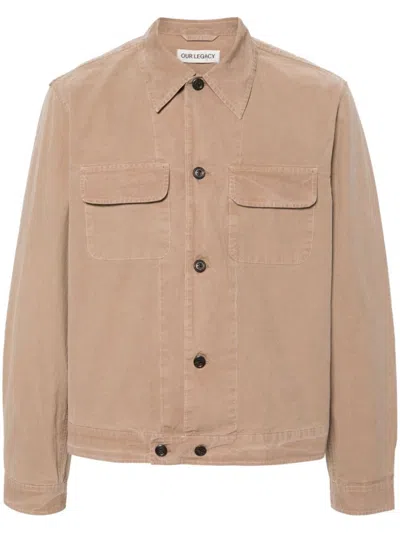 Our Legacy Coach Cotton Poplin Jacket In Brown