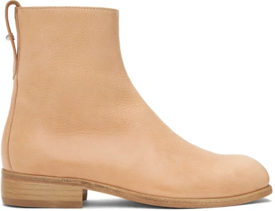 Our Legacy Beige Michaelis Boots In Natural Tan Leather