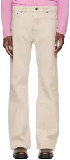 Our Legacy Beige Fatigue Cut Jeans In Chost Attic Wash Den