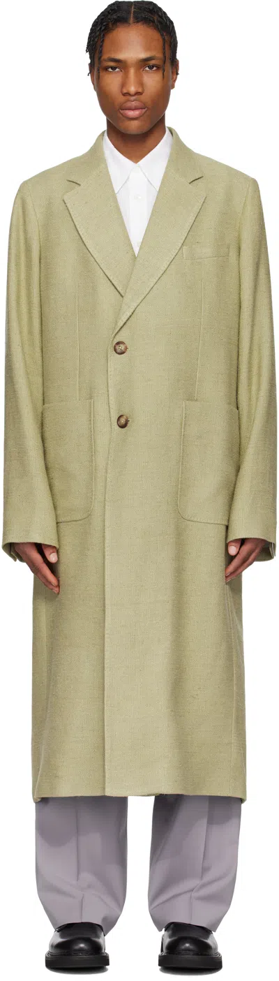 Our Legacy Beige Robe Coat In Alga Marina Deluxe C