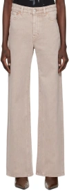 Our Legacy Wide Leg Trible Cut Slouchy Jeans 27cm In Pink Cast