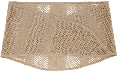 Our Legacy Beige Triangular Scarf In Beige Melange Linen