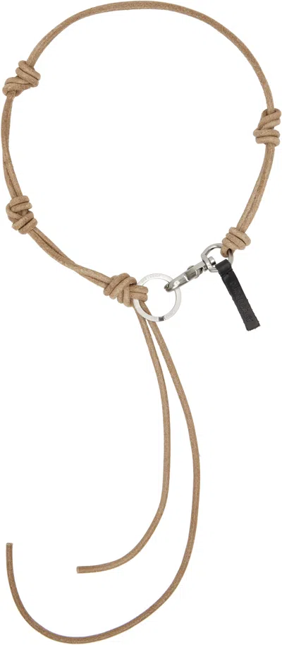 Our Legacy Beige Udon Ladon Necklace In Natural Leather