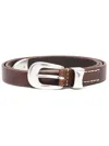 Our Legacy 2cm Full-grain Leather Belt In Brown
