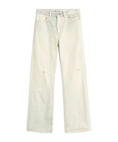 Our Legacy Ripped Printed Jeans In Neutral