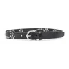 Our Legacy Bridle Leather Star Fall Stud Belt In Black