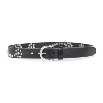 Our Legacy Unisex Leather Belt With Distinctive Design In Black